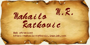 Mahailo Ratković vizit kartica
